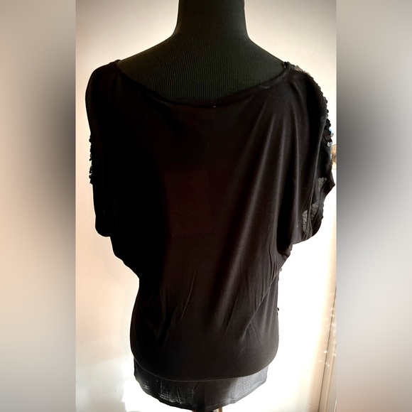 Stunning Delicate Michael Kors Blouse, Med, Black w/round Sequins-Never Used-NWT - Picture 5 of 12